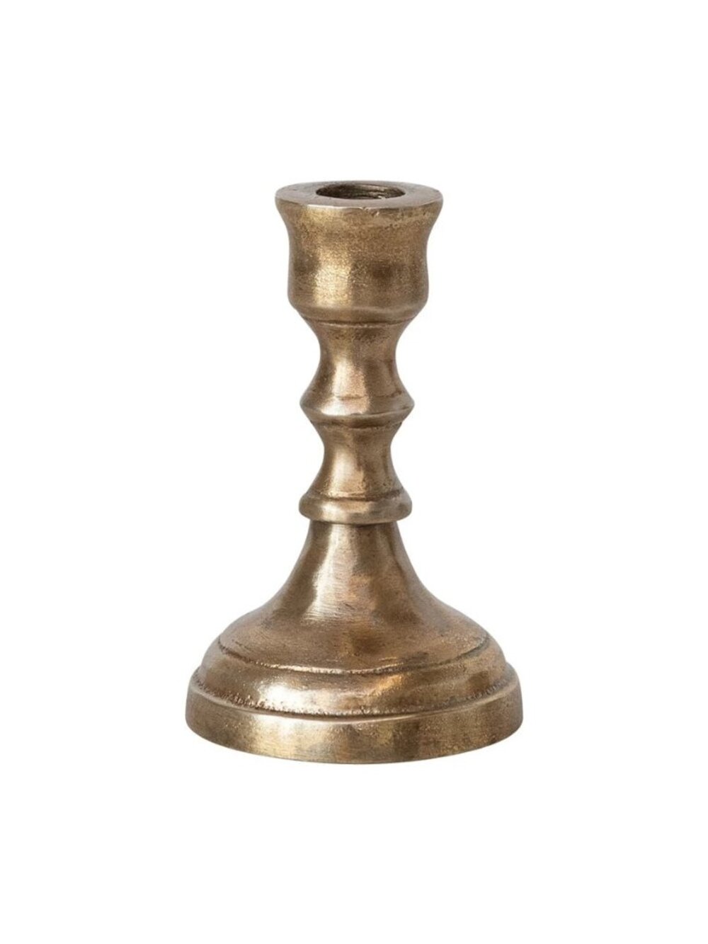 Cast Aluminum Taper Holder NEW Mini Home Decor Brass Finish Mini Candle Holder